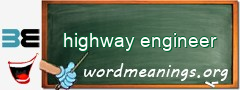WordMeaning blackboard for highway engineer